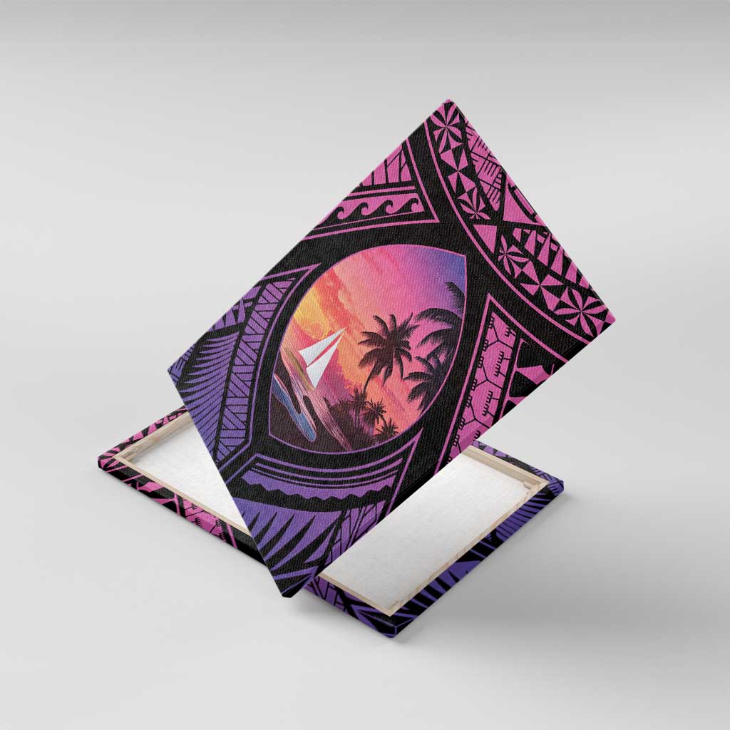 Guam Chamorro Artsy Canvas Wall Art Guahan Sunset Beach