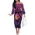 Guam Chamorro Artsy Family Matching Off The Shoulder Long Sleeve Dress and Hawaiian Shirt Guahan Sunset Beach