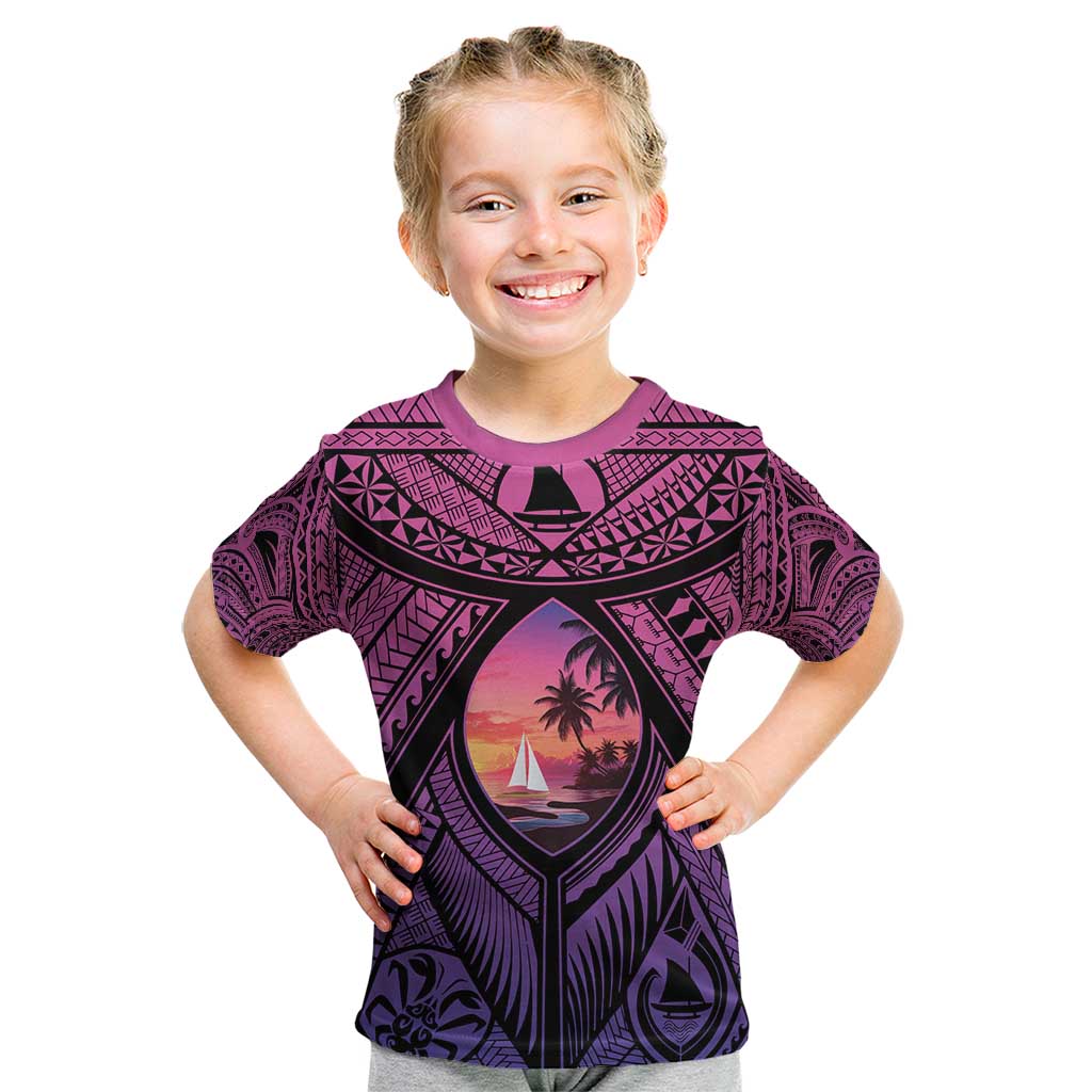 Guam Chamorro Artsy Kid T Shirt Guahan Sunset Beach