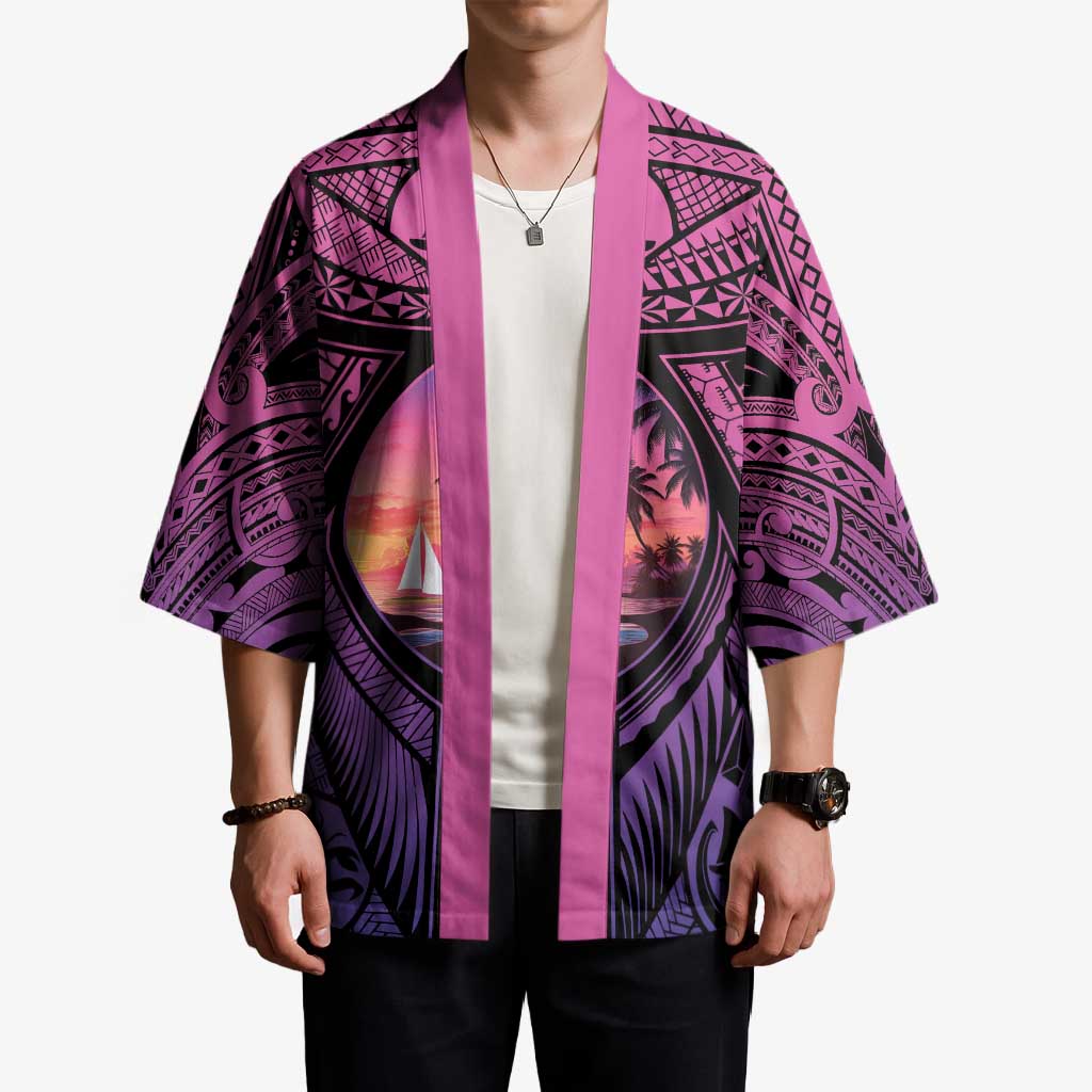 Guam Chamorro Artsy Kimono Guahan Sunset Beach - Polynesian Pride