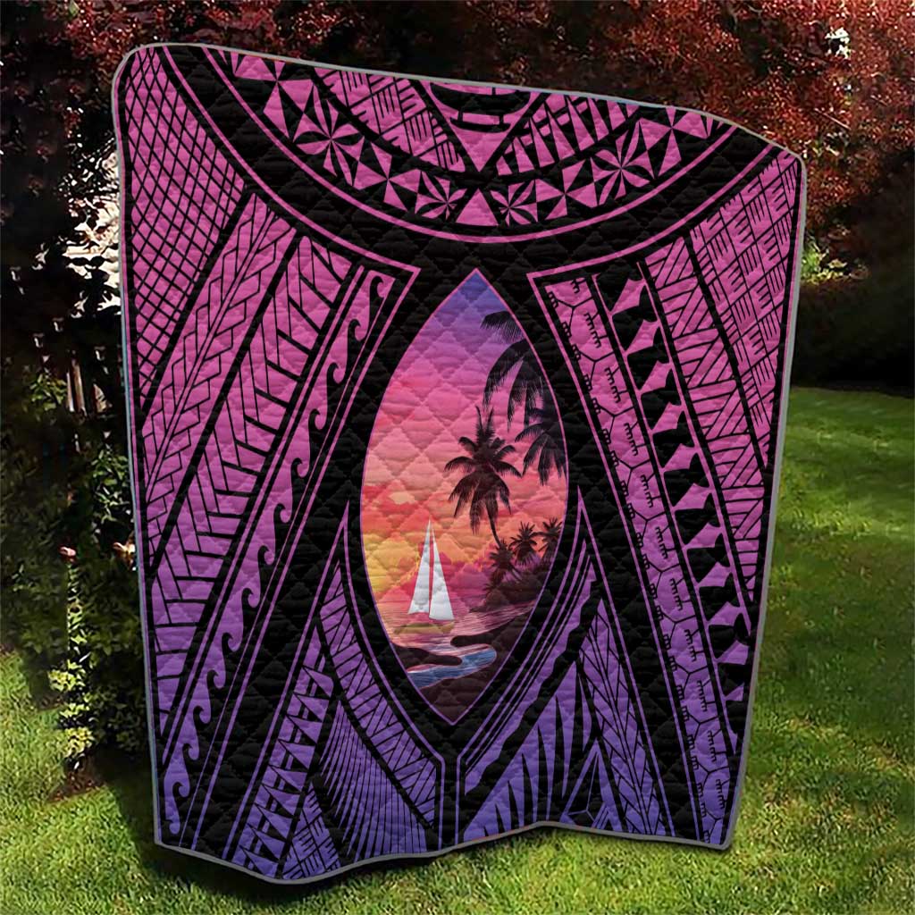 Guam Chamorro Artsy Quilt Guahan Sunset Beach