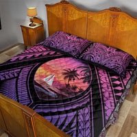 Guam Chamorro Artsy Quilt Bed Set Guahan Sunset Beach