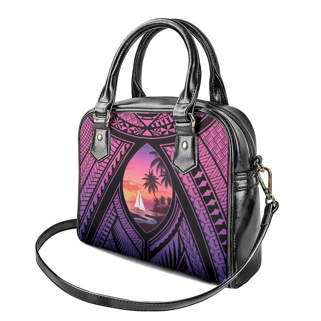 Guam Chamorro Artsy Shoulder Handbag Guahan Sunset Beach