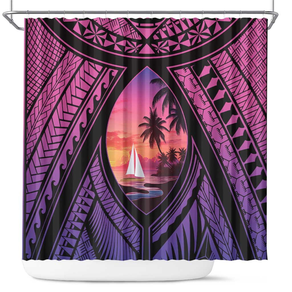 Guam Chamorro Artsy Shower Curtain Guahan Sunset Beach