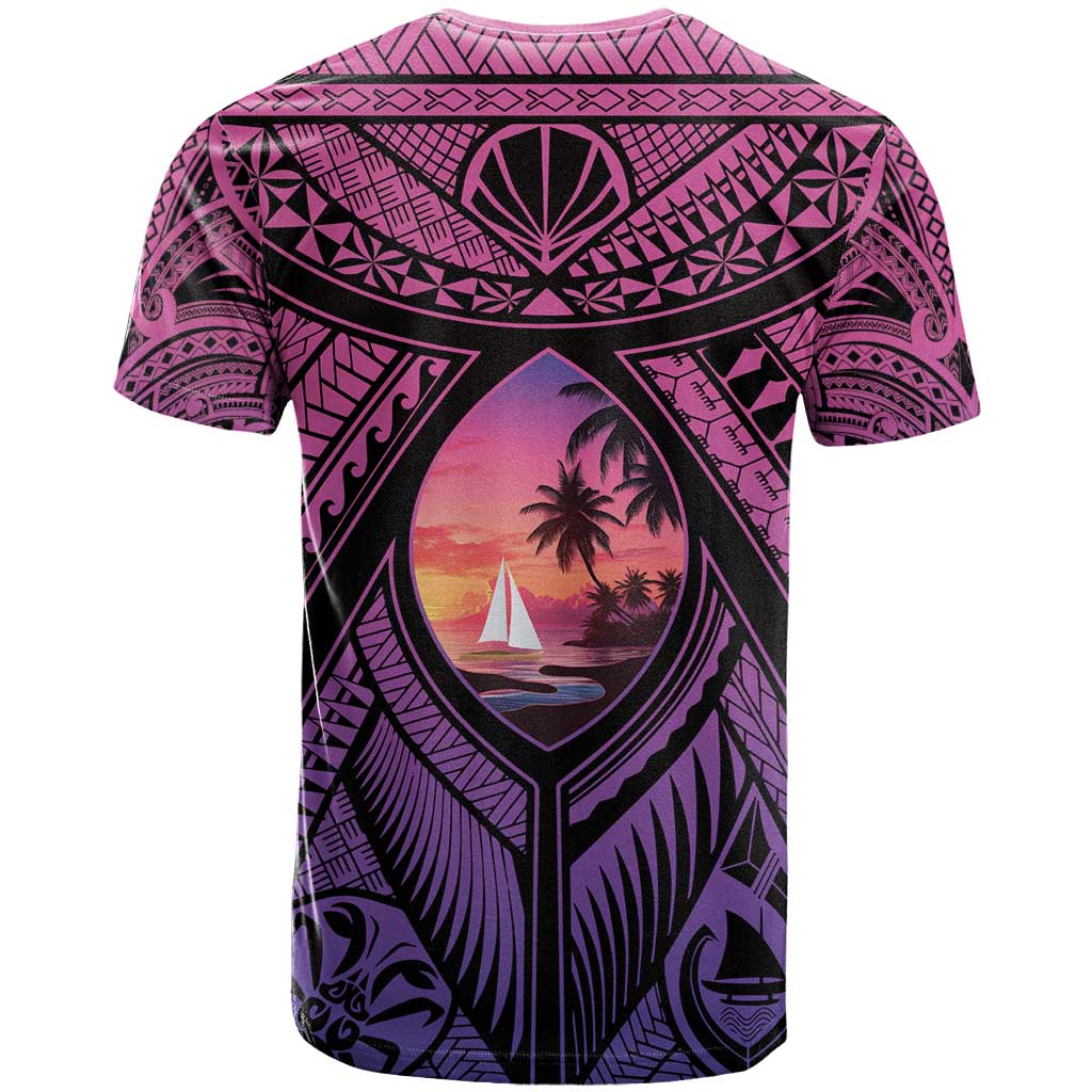 Guam Chamorro Artsy T Shirt Guahan Sunset Beach