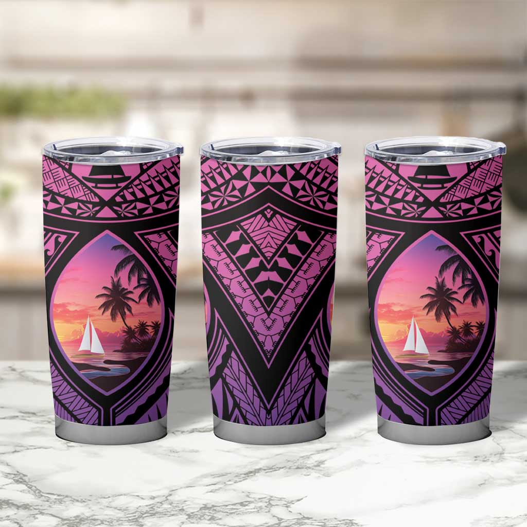 Guam Chamorro Artsy Tumbler Cup Guahan Sunset Beach