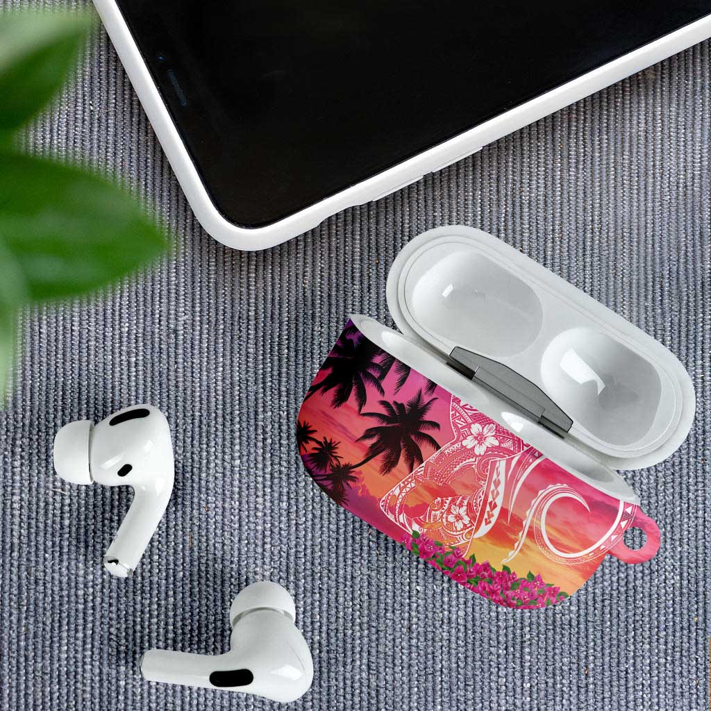 Guam Latte Stone with Map AirPods Case Bougainvillea Beach Sunset - Polynesian Pride