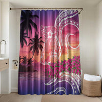 Guam Latte Stone with Map Bathroom Set Bougainvillea Beach Sunset - Polynesian Pride