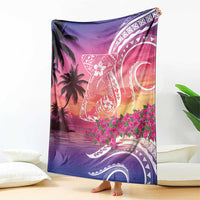 Guam Latte Stone with Map Blanket Bougainvillea Beach Sunset