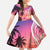 Guam Latte Stone with Map Family Matching Off The Shoulder Long Sleeve Dress and Hawaiian Shirt Bougainvillea Beach Sunset