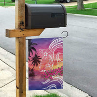 Guam Latte Stone with Map Garden Flag Bougainvillea Beach Sunset