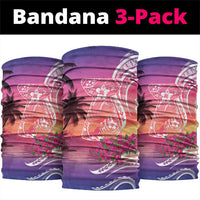 Guam Latte Stone with Map Neck Gaiter Bougainvillea Beach Sunset - Polynesian Pride