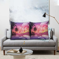 Guam Latte Stone with Map Pillow Cover Bougainvillea Beach Sunset - Polynesian Pride