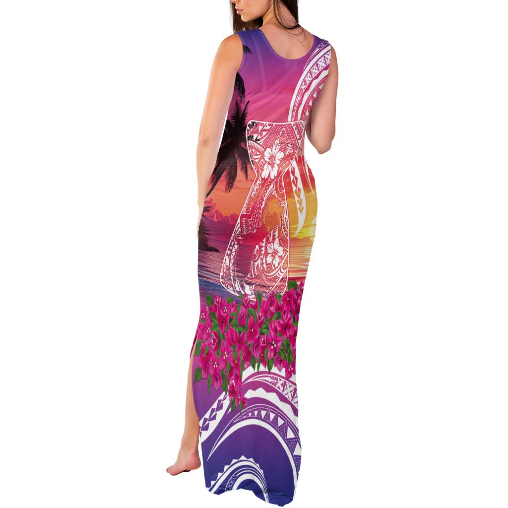 Guam Latte Stone with Map Tank Maxi Dress Bougainvillea Beach Sunset