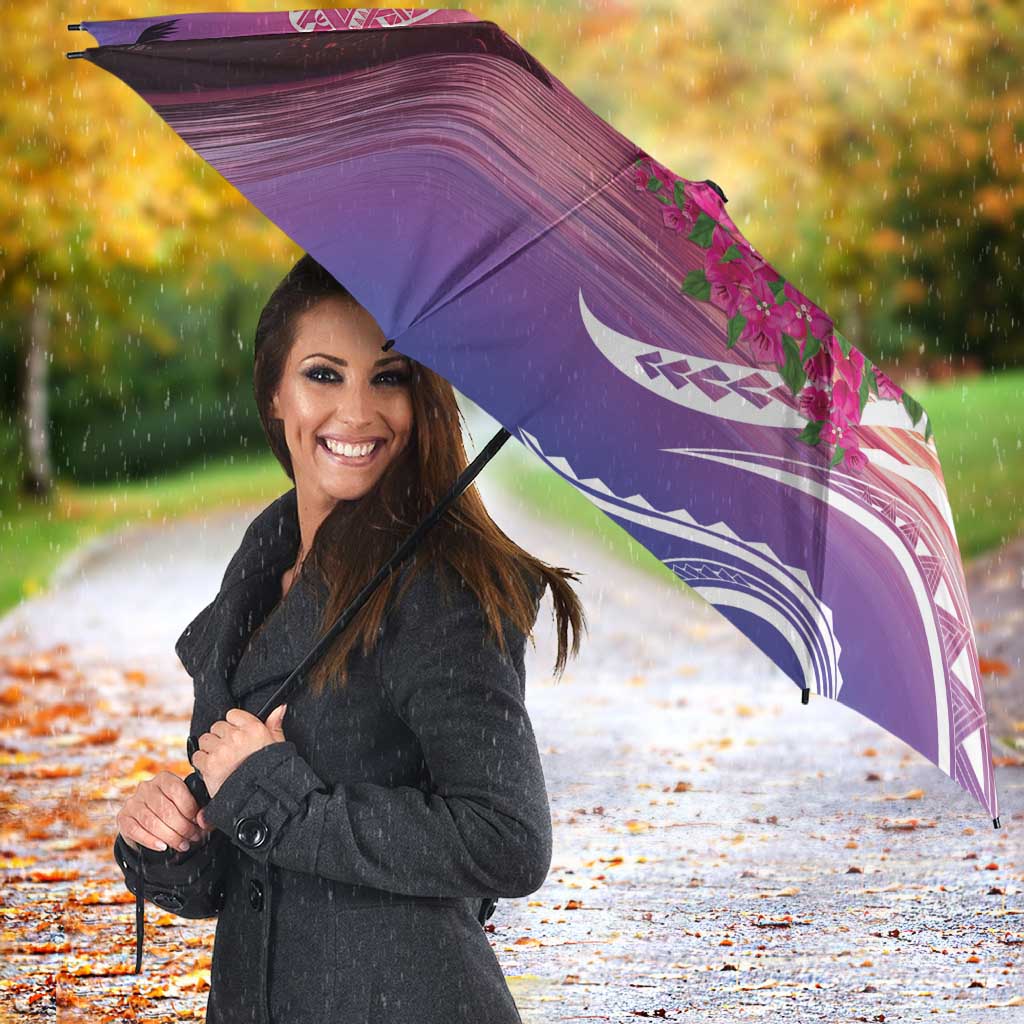 Guam Latte Stone with Map Umbrella Bougainvillea Beach Sunset - Polynesian Pride