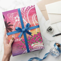 Guam Latte Stone with Map Wrapping Paper Bougainvillea Beach Sunset - Polynesian Pride