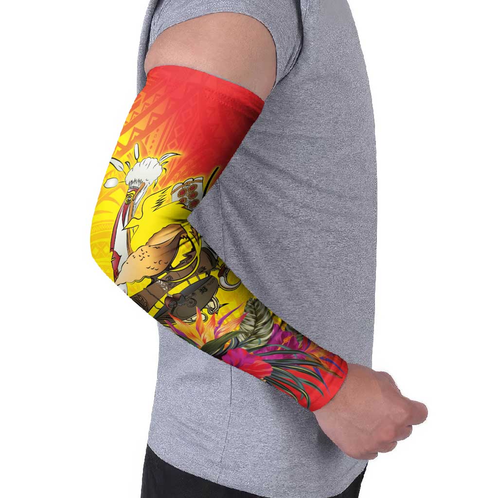 Papua New Guinea Cultural Tropical Flowers Arm Sleeves - Polynesian Pride