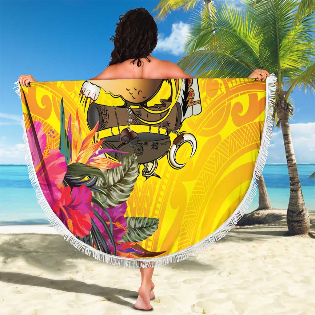 Papua New Guinea Cultural Tropical Flowers Beach Blanket LT9 - Polynesian Pride