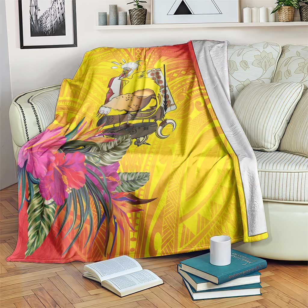 Papua New Guinea Cultural Tropical Flowers Blanket LT9 Gold - Polynesian Pride