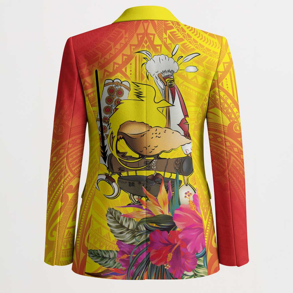 Papua New Guinea Cultural Tropical Flowers Blazer - Polynesian Pride