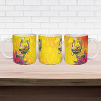 Papua New Guinea Cultural Tropical Flowers Ceramic Mug - Polynesian Pride