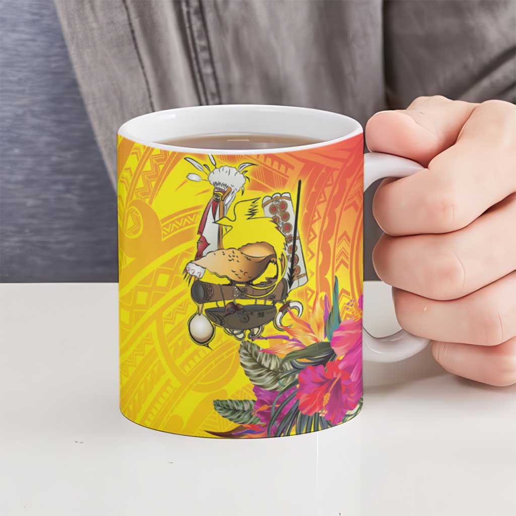 Papua New Guinea Cultural Tropical Flowers Ceramic Mug - Polynesian Pride
