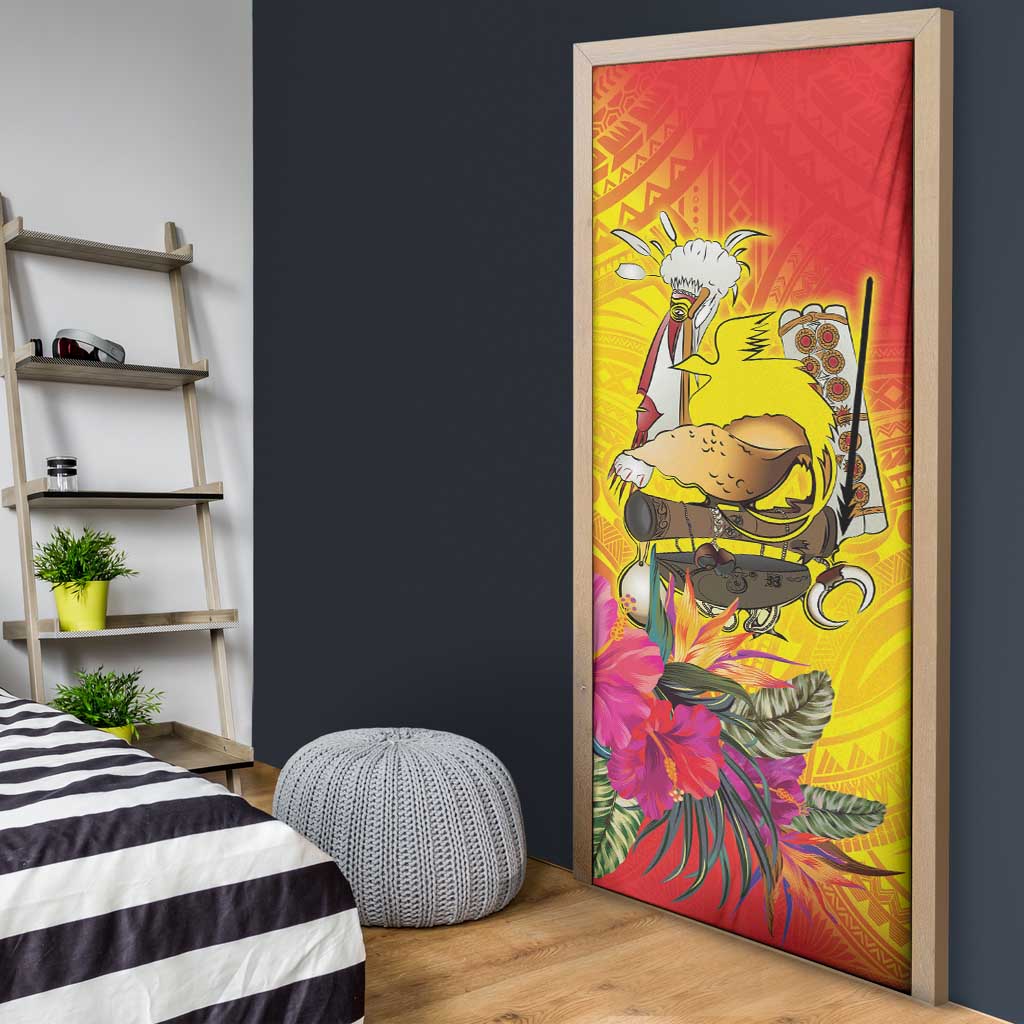 Papua New Guinea Cultural Tropical Flowers Door Cover - Polynesian Pride