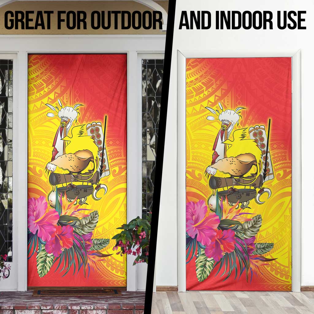 Papua New Guinea Cultural Tropical Flowers Door Cover - Polynesian Pride