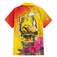 Papua New Guinea Cultural Tropical Flowers Family Matching Mermaid Dress and Hawaiian Shirt