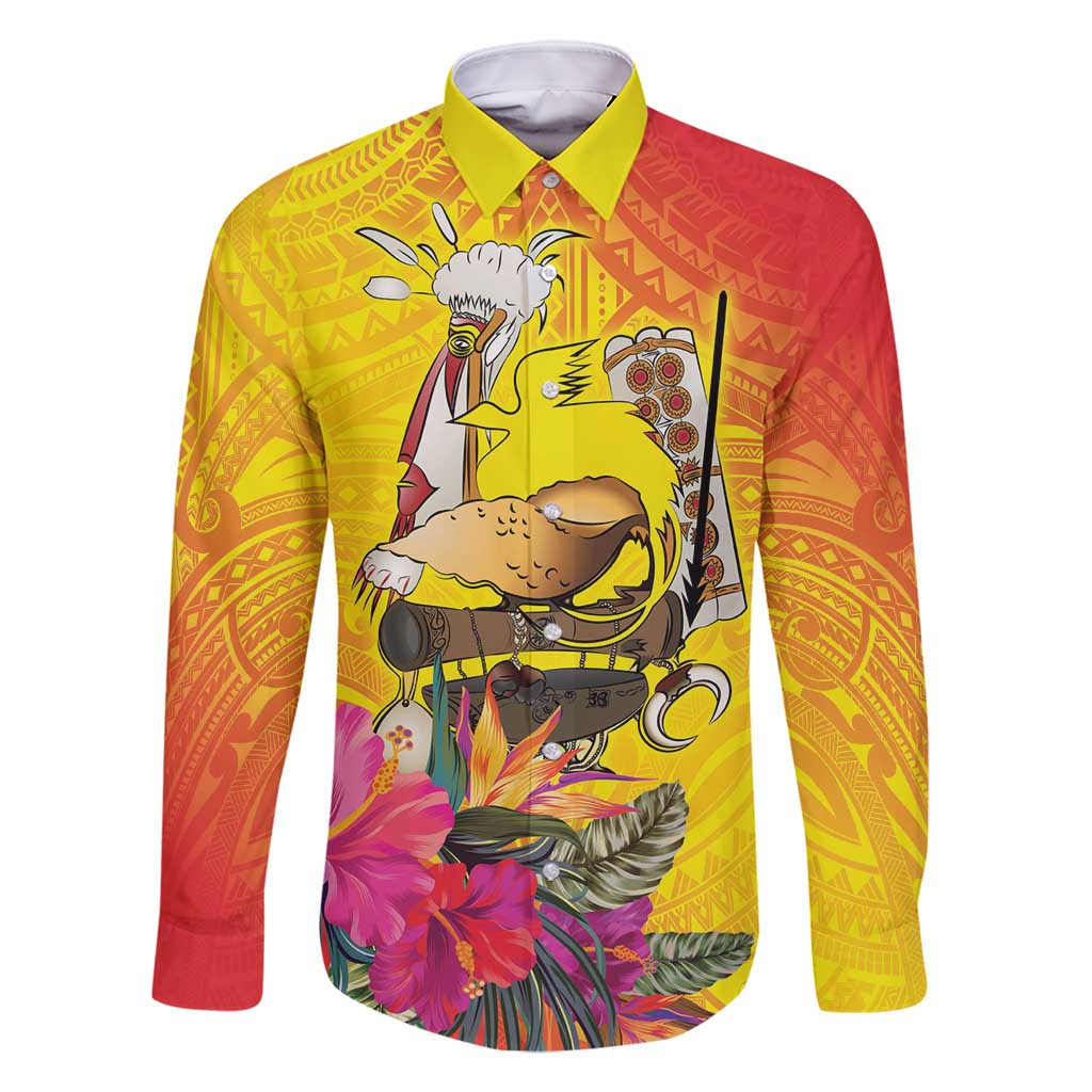 Papua New Guinea Cultural Tropical Flowers Family Matching Mermaid Dress and Hawaiian Shirt