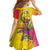 Papua New Guinea Cultural Tropical Flowers Family Matching Off The Shoulder Long Sleeve Dress and Hawaiian Shirt