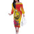 Papua New Guinea Cultural Tropical Flowers Family Matching Off The Shoulder Long Sleeve Dress and Hawaiian Shirt