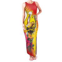 Papua New Guinea Cultural Tropical Flowers Family Matching Tank Maxi Dress and Hawaiian Shirt
