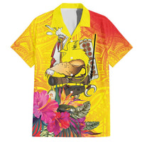 Papua New Guinea Cultural Tropical Flowers Hawaiian Shirt LT9 Gold - Polynesian Pride