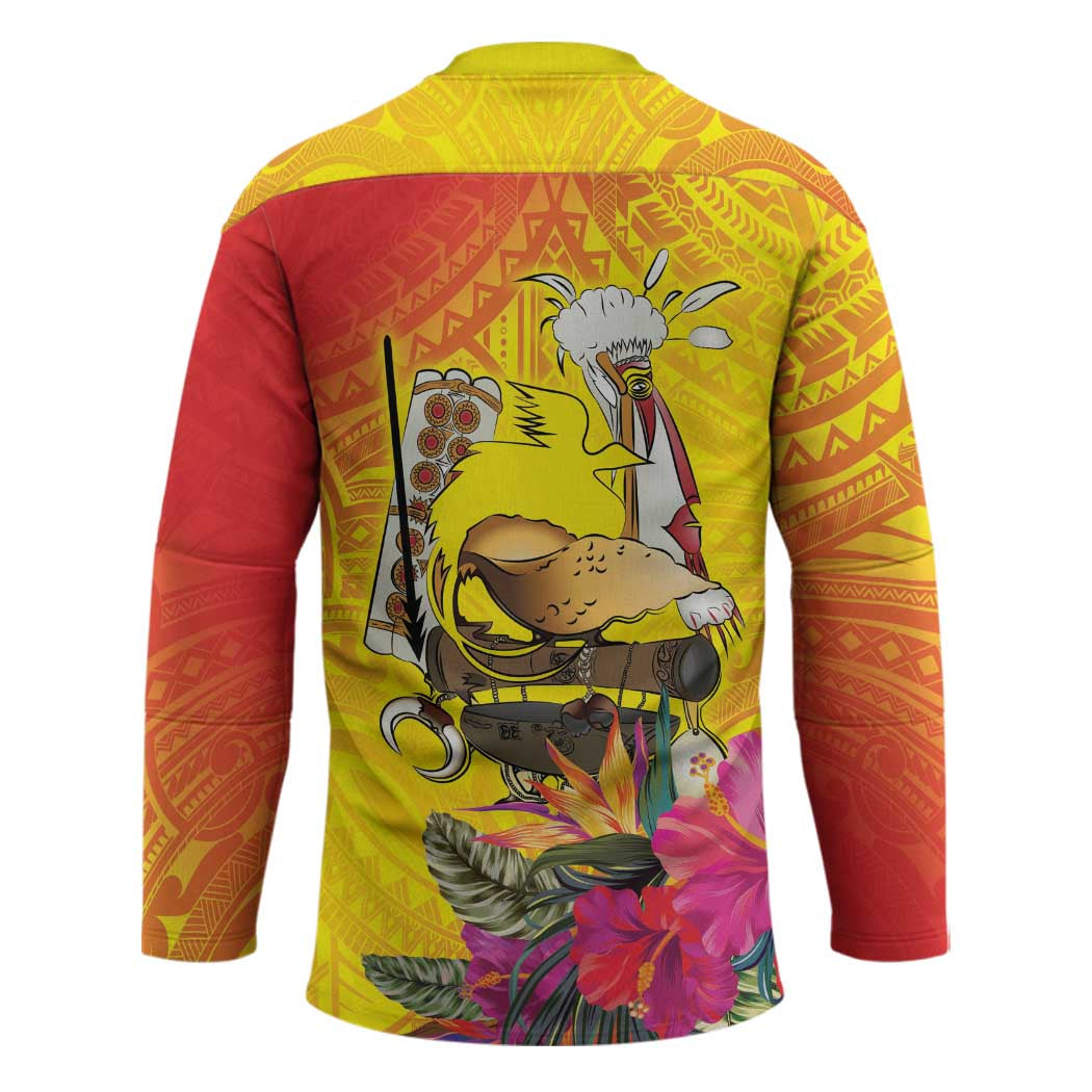 Papua New Guinea Cultural Tropical Flowers Hockey Jersey - Polynesian Pride