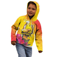 Papua New Guinea Cultural Tropical Flowers Kid Hoodie