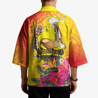 Papua New Guinea Cultural Tropical Flowers Kimono - Polynesian Pride