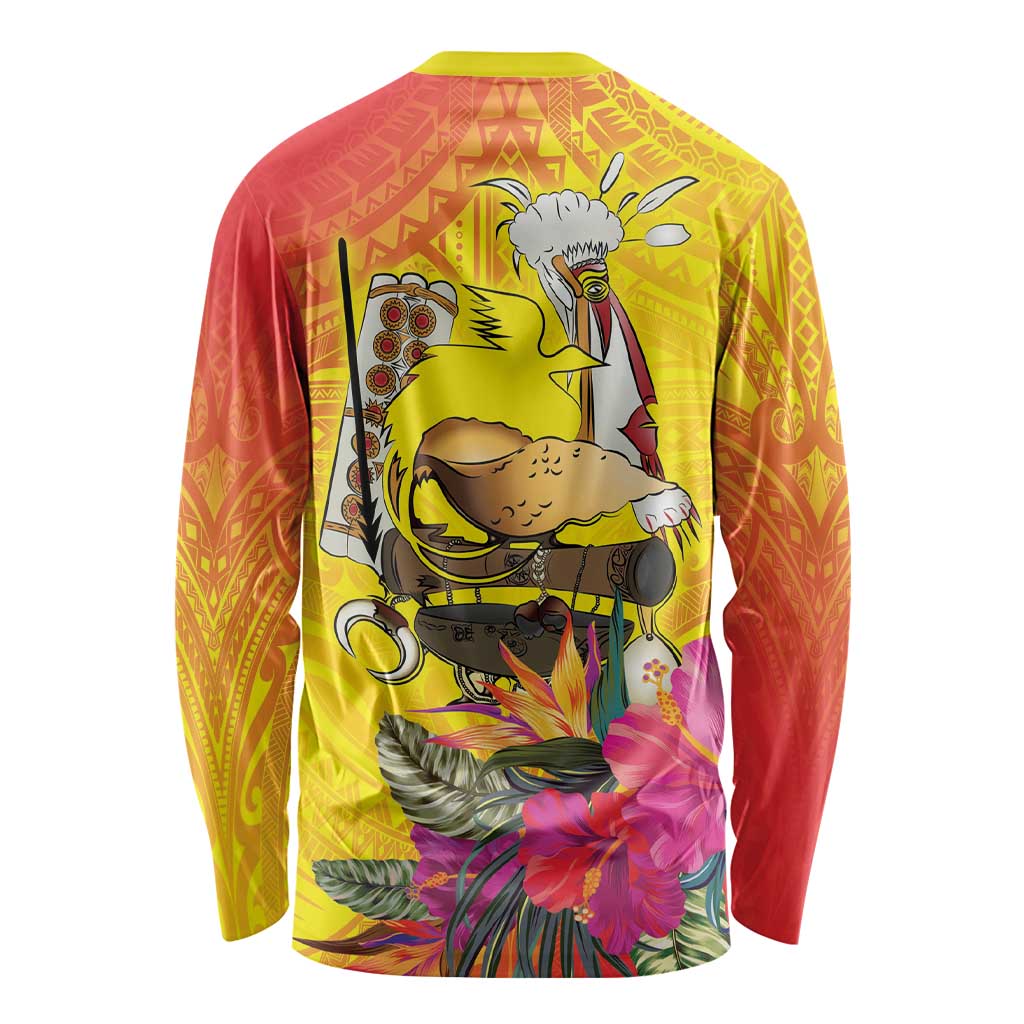 Papua New Guinea Cultural Tropical Flowers Long Sleeve Shirt LT9 - Polynesian Pride