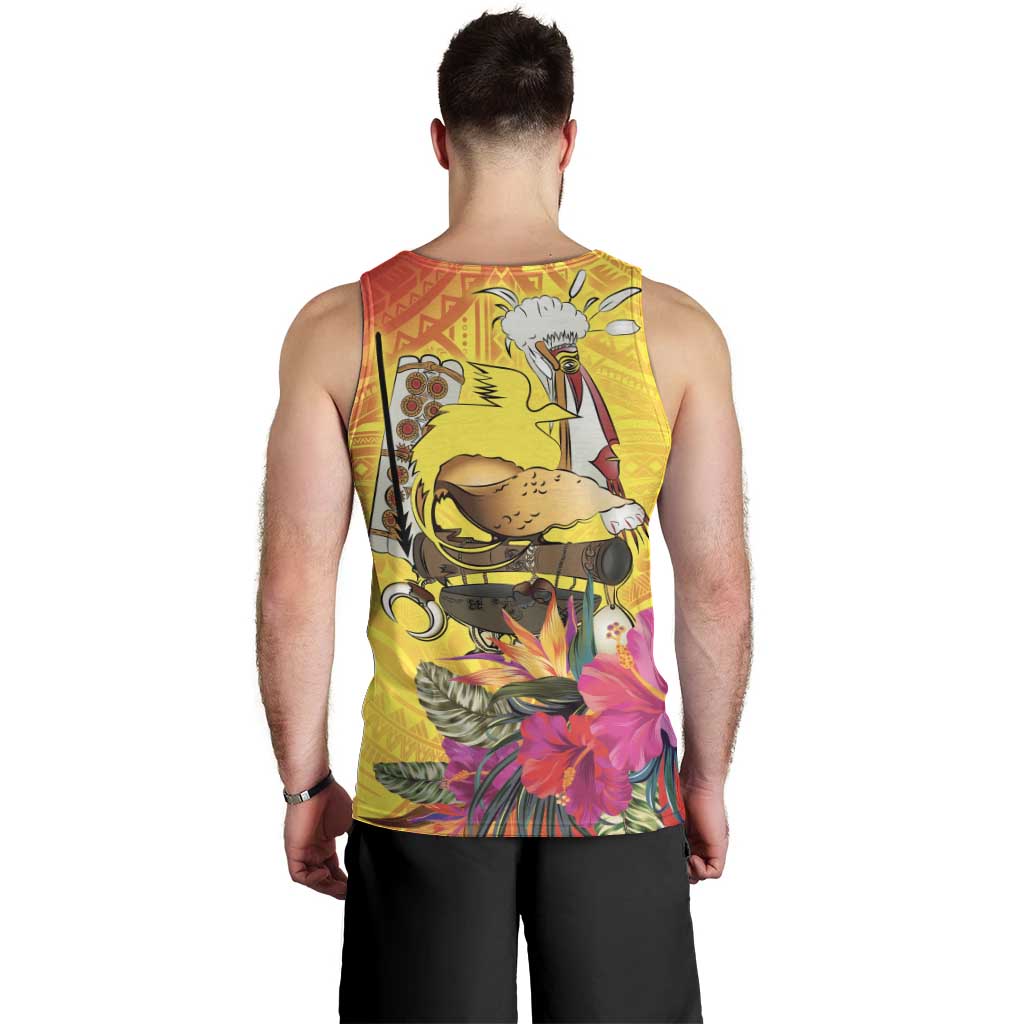 Papua New Guinea Cultural Tropical Flowers Men Tank Top LT9 - Polynesian Pride
