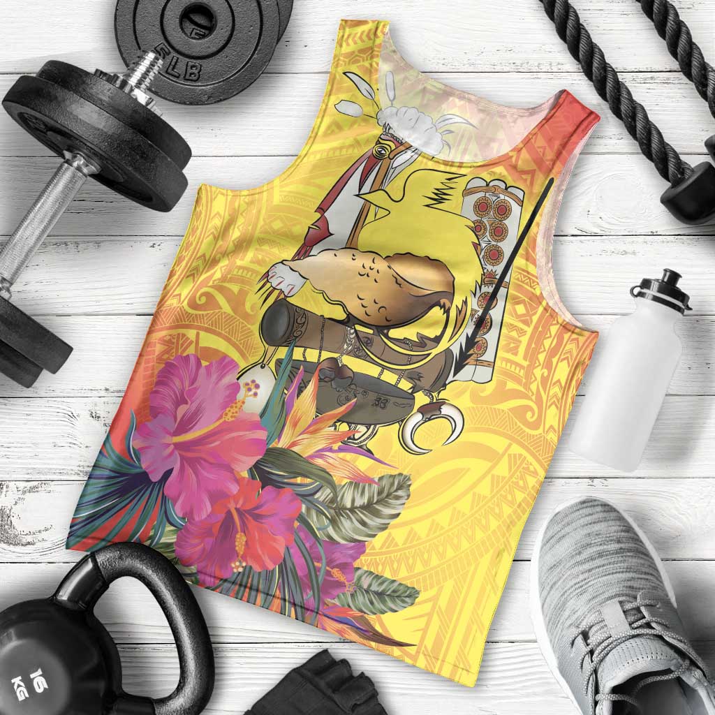 Papua New Guinea Cultural Tropical Flowers Men Tank Top LT9 - Polynesian Pride
