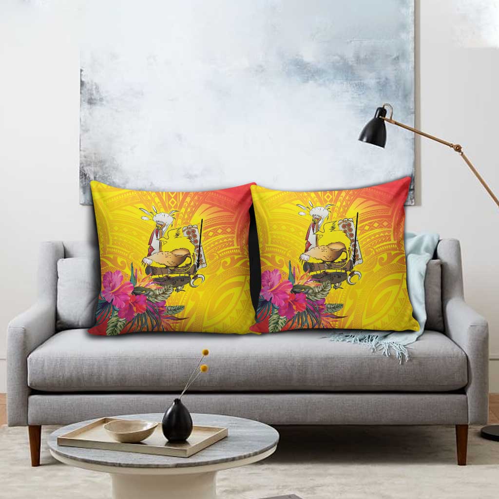 Papua New Guinea Cultural Tropical Flowers Pillow Cover - Polynesian Pride