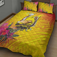 Papua New Guinea Cultural Tropical Flowers Quilt Bed Set LT9 - Polynesian Pride