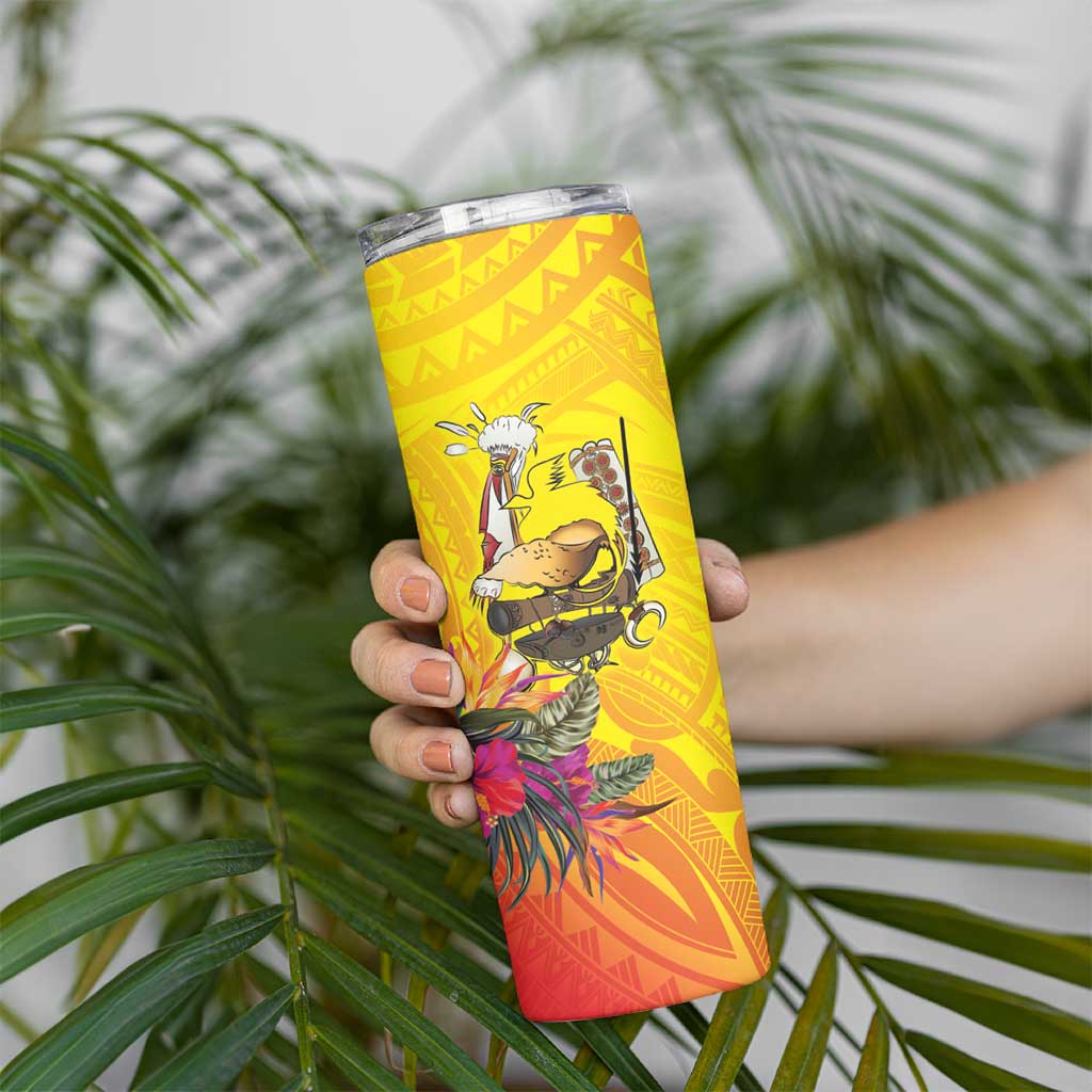 Papua New Guinea Cultural Tropical Flowers Skinny Tumbler