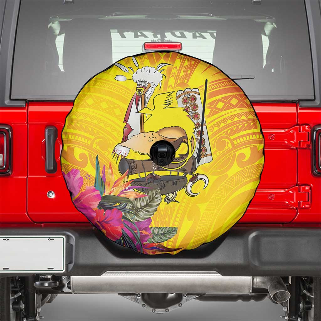Papua New Guinea Cultural Tropical Flowers Spare Tire Cover