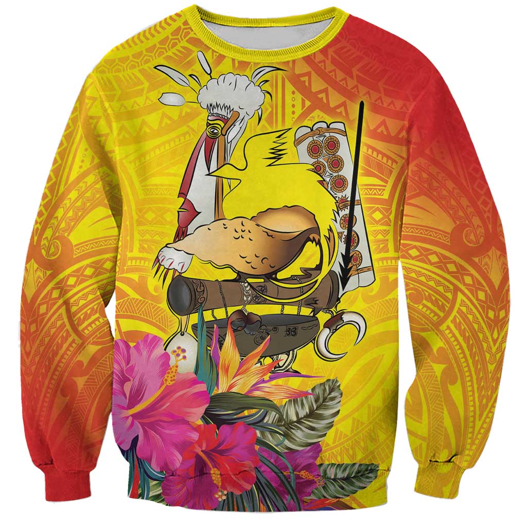 Papua New Guinea Cultural Tropical Flowers Sweatshirt LT9 Unisex Gold - Polynesian Pride