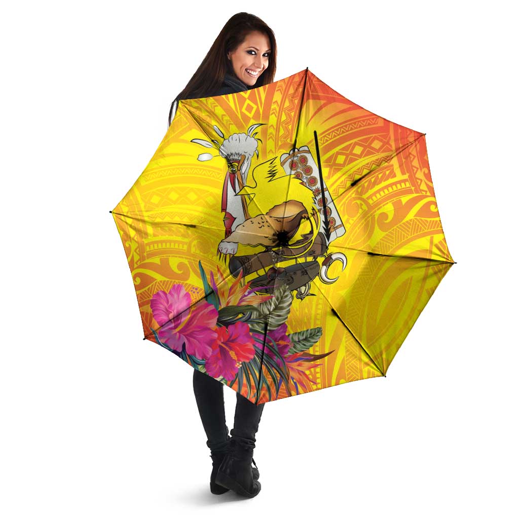 Papua New Guinea Cultural Tropical Flowers Umbrella - Polynesian Pride