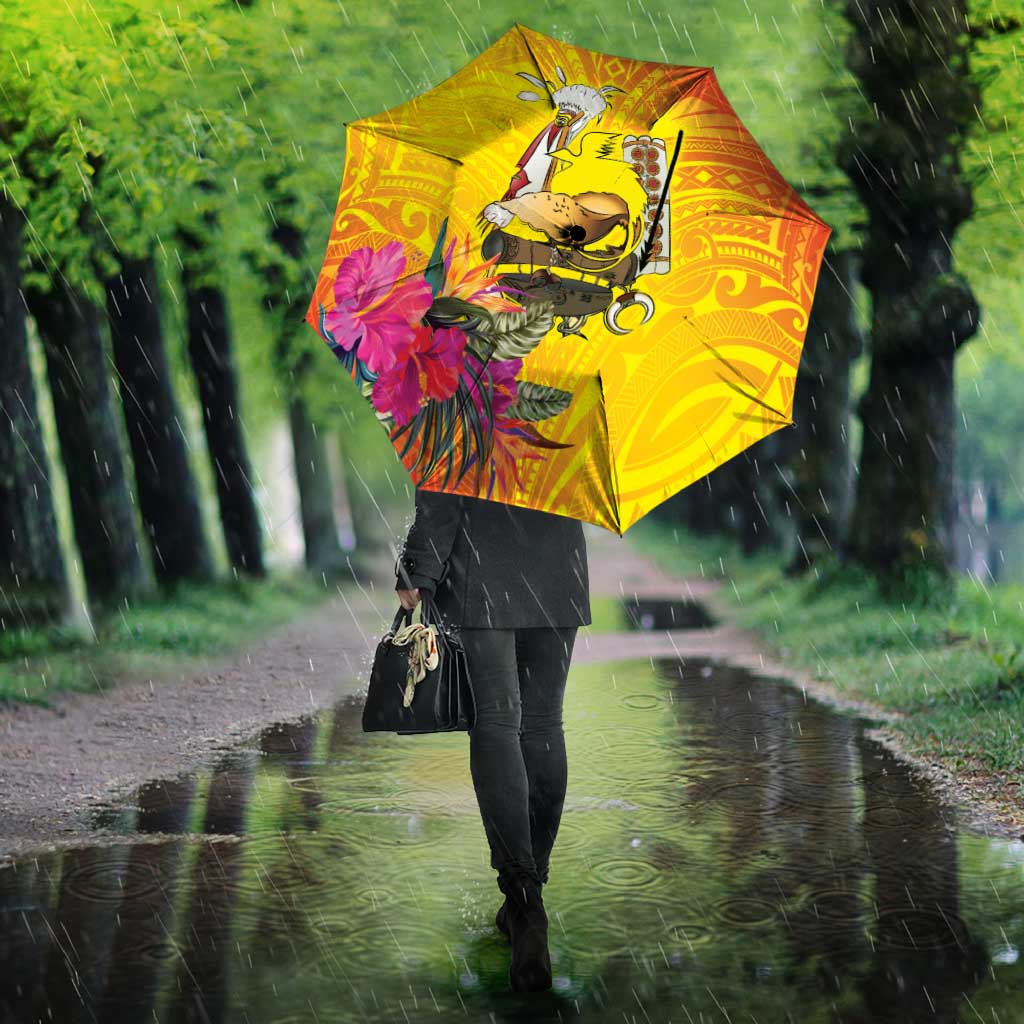 Papua New Guinea Cultural Tropical Flowers Umbrella - Polynesian Pride