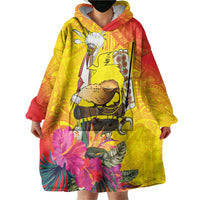 Papua New Guinea Cultural Tropical Flowers Wearable Blanket Hoodie LT9 - Polynesian Pride