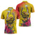 Papua New Guinea Cultural Tropical Flowers Zipper Polo Shirt - Polynesian Pride