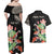 Personalized Japanese Koi Fish Couples Matching Off Shoulder Maxi Dress and Hawaiian Shirt with Polynesian Pattern